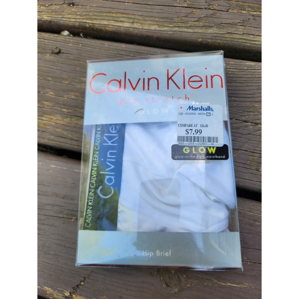 Calvin Klein Hip Brief White Pro Stretch Glow In The Dark Logo Small
